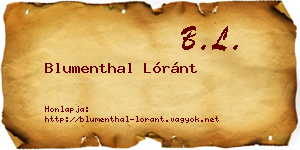Blumenthal Lóránt névjegykártya